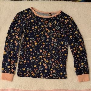 Jessica Simpson Kids Floral Pajama Set - Navy and Peach